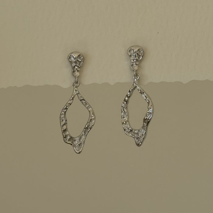 Textured Open-Loop Drop Earrings