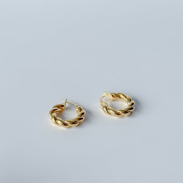 Twisted Gold Hoops
