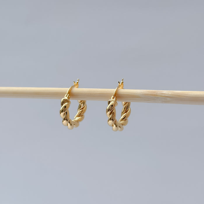 Twisted Gold Hoops