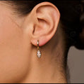 Marquise CZ Huggie Hoop Earrings