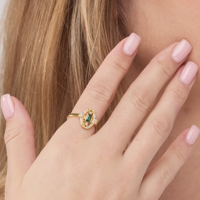 Oval Gemstone Halo Ring