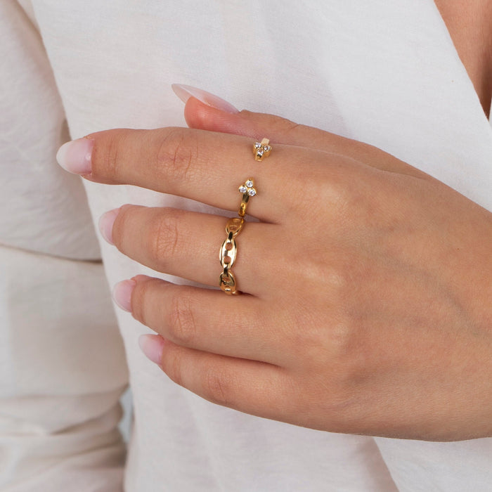 14k Gold Vermeil Chain Ring