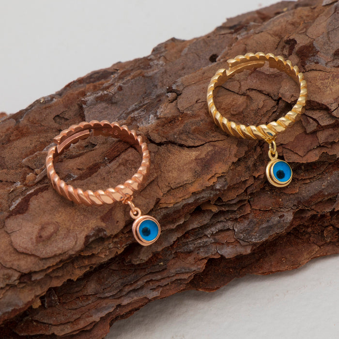 14k Gold Vermeil Evil Eye Ring