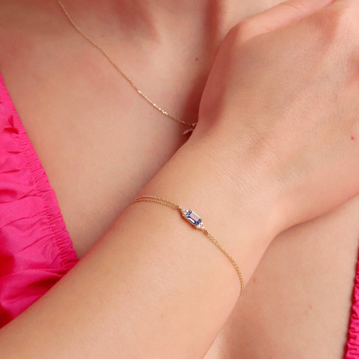 14k Gold Aquamarine Bracelet