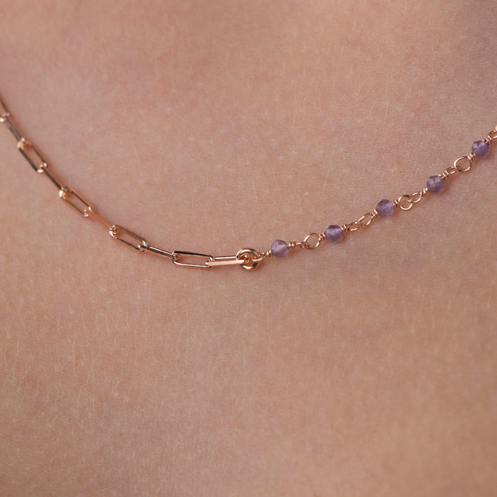 Dainty Amethyst Birthstone Necklace