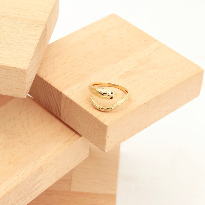 14k Gold Minimalist Snake Wrap Ring