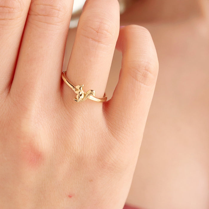 14k Gold Squirrel Ring