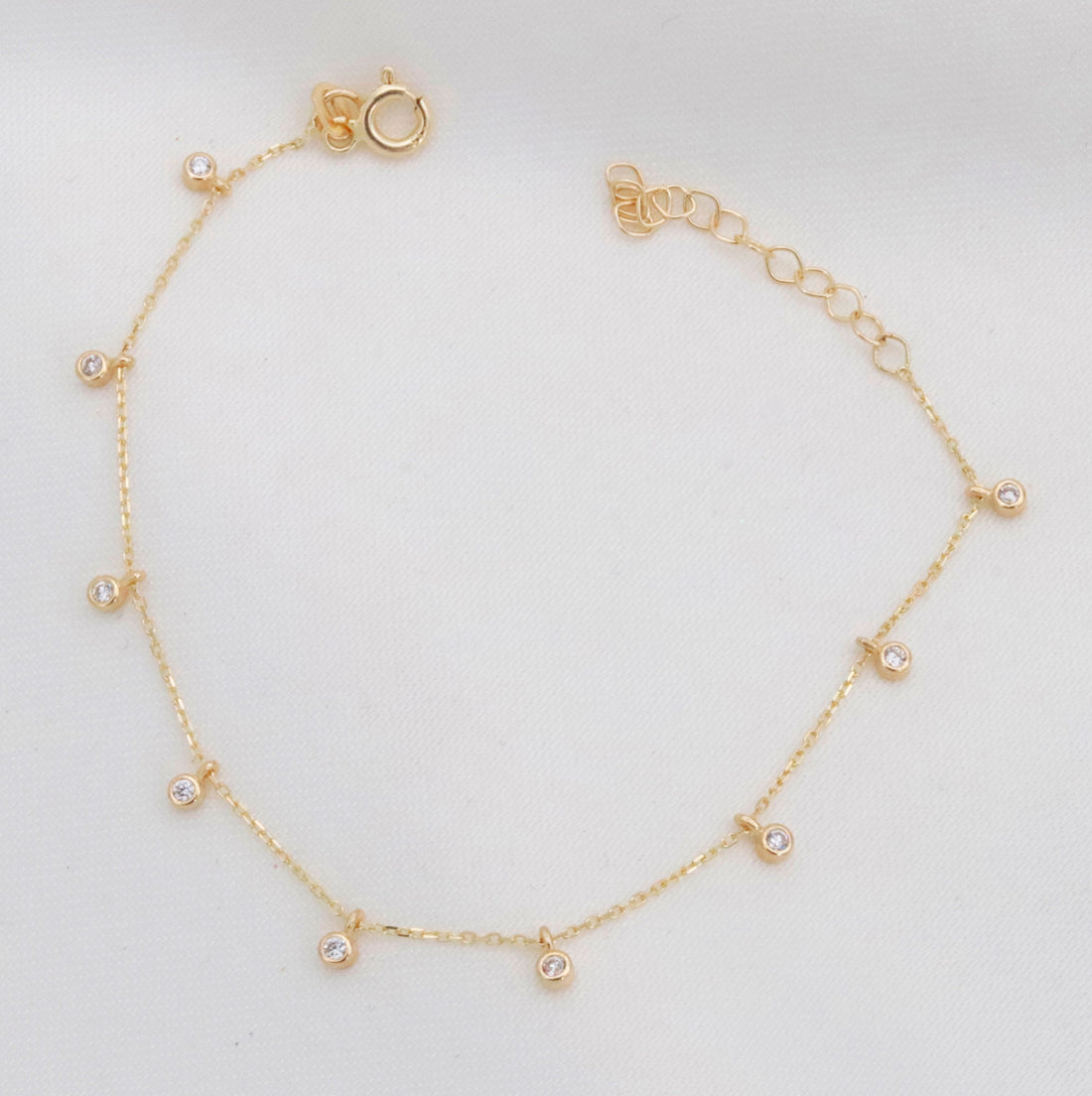 Delicate 14k Gold Ball Chain Bracelet