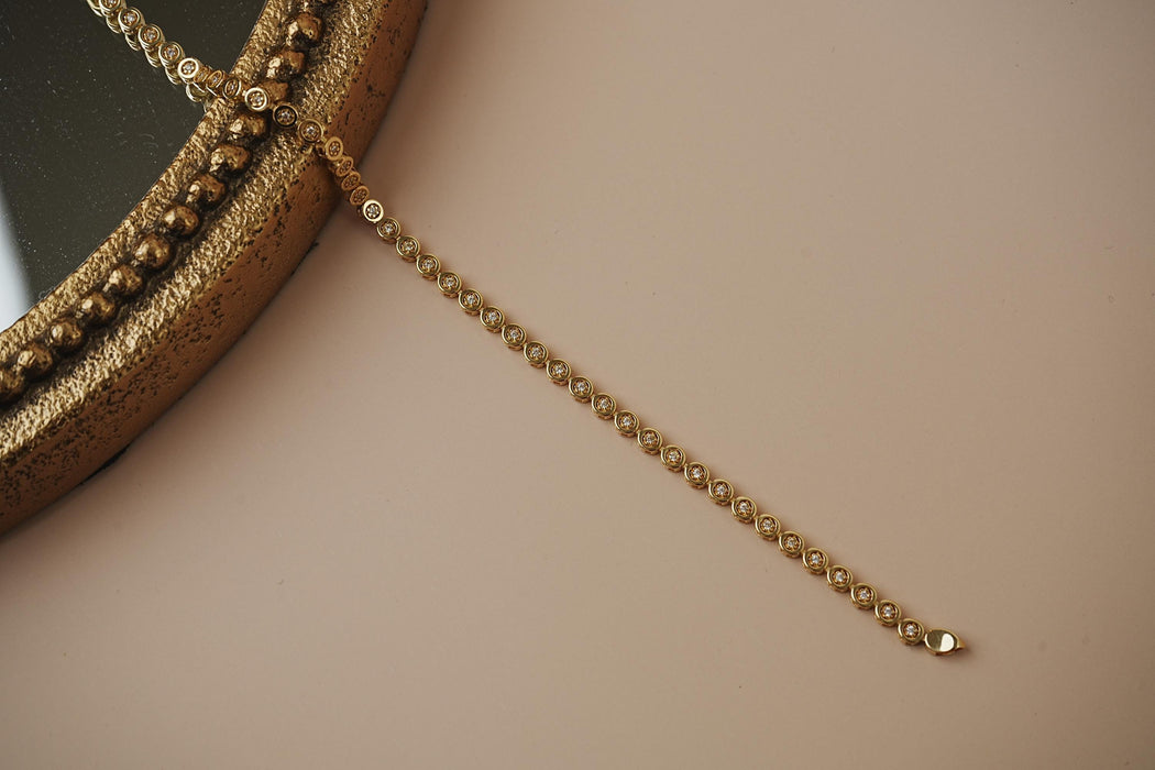 14K Gold Bezel Set CZ Bracelet