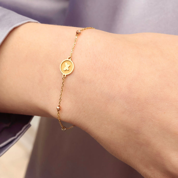 Delicate 14k Gold Butterfly Chain Bracelet