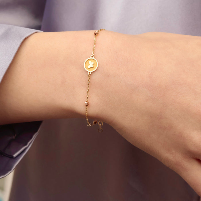 Delicate 14k Gold Butterfly Chain Bracelet