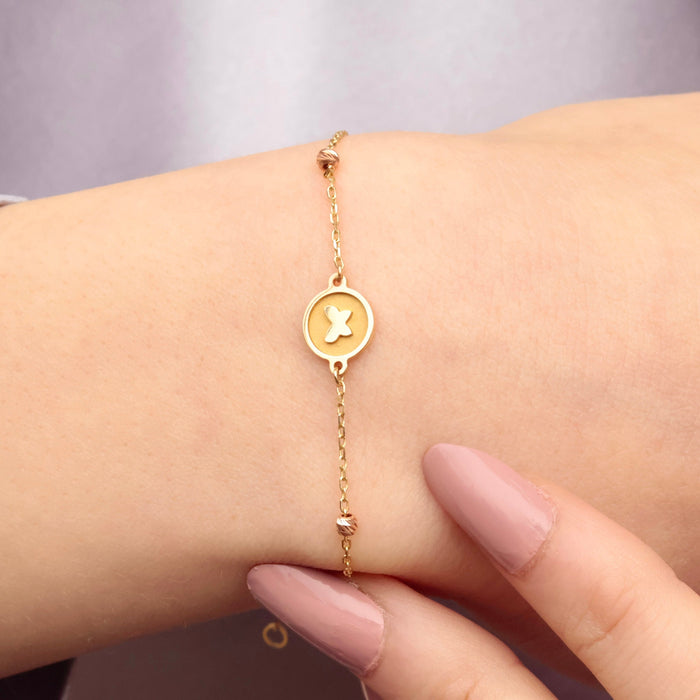 Delicate 14k Gold Butterfly Chain Bracelet