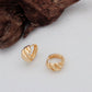 Vintage 14k Gold Chunky Croissant Hoop Earrings