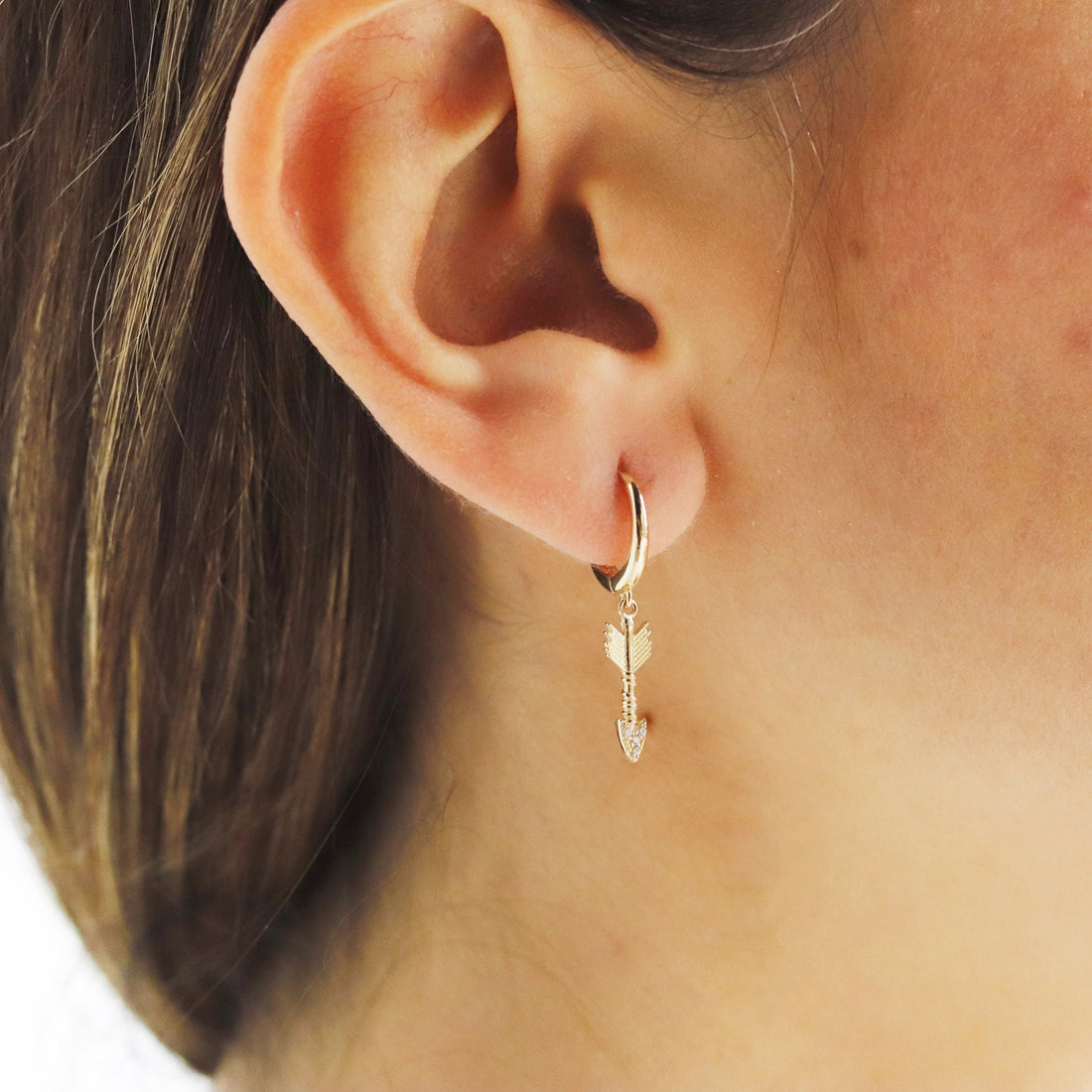 14K Solid Gold Huggie Hoop Earrings