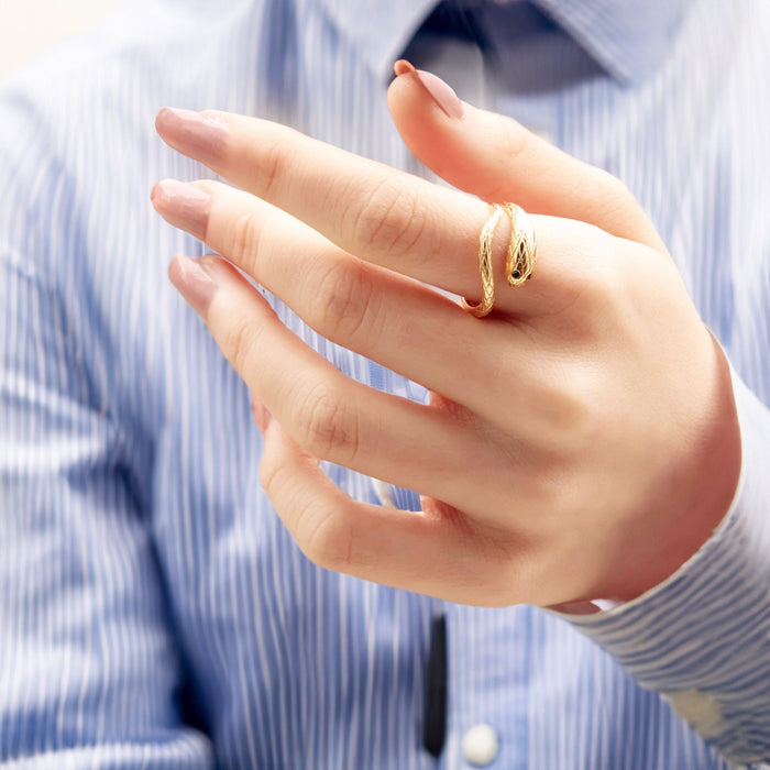 14k Gold Minimalist Snake Wrap Ring