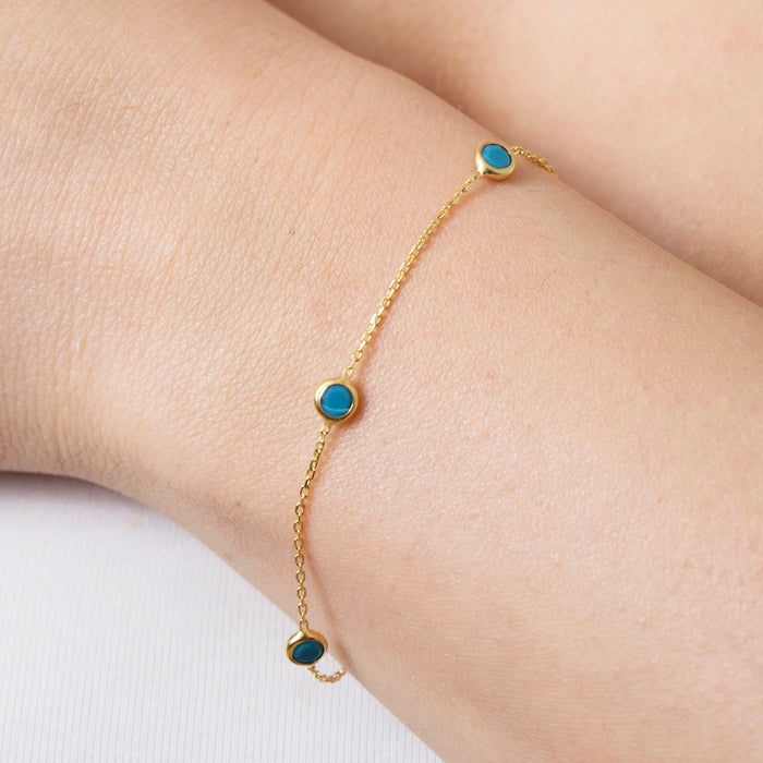 Elegant Turquoise Station Bracelet