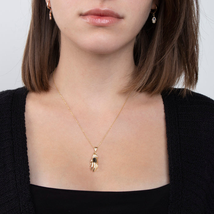 Gold Hand Amulet Necklace