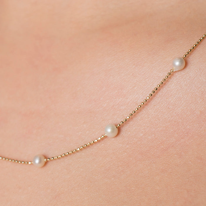 14k Gold Pearl Choker