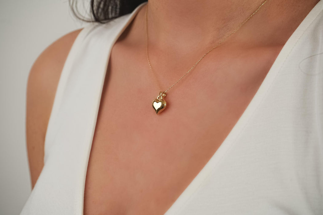 14k Solid Gold Heart Pendant