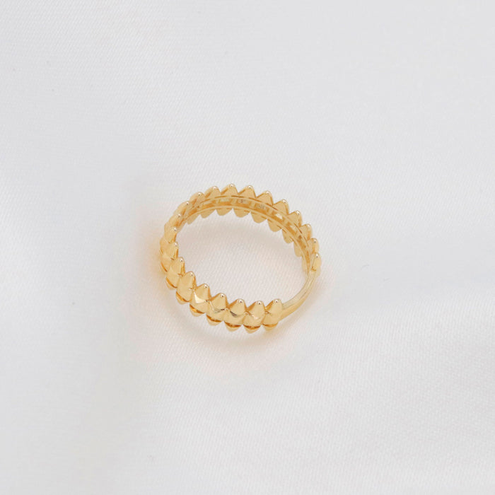 14k Gold Pyramid Spike Ring