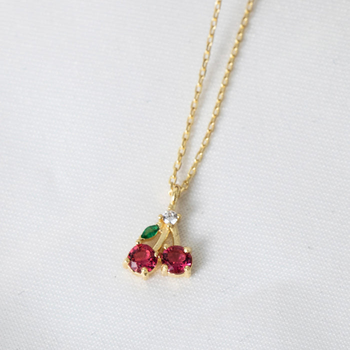 Dainty Cherry Pendant Necklace