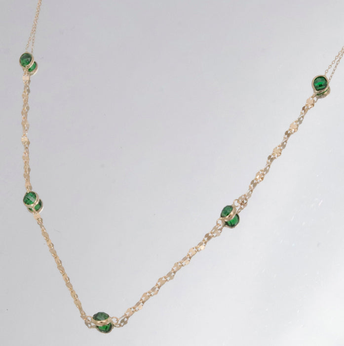 Dainty 14k Gold Emerald Choker
