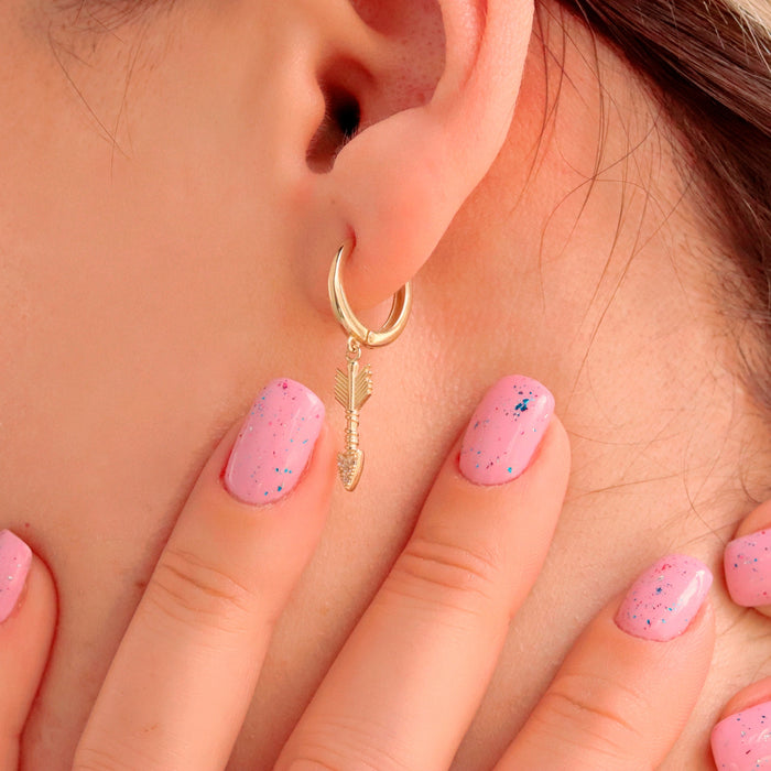 14K Solid Gold Huggie Hoop Earrings