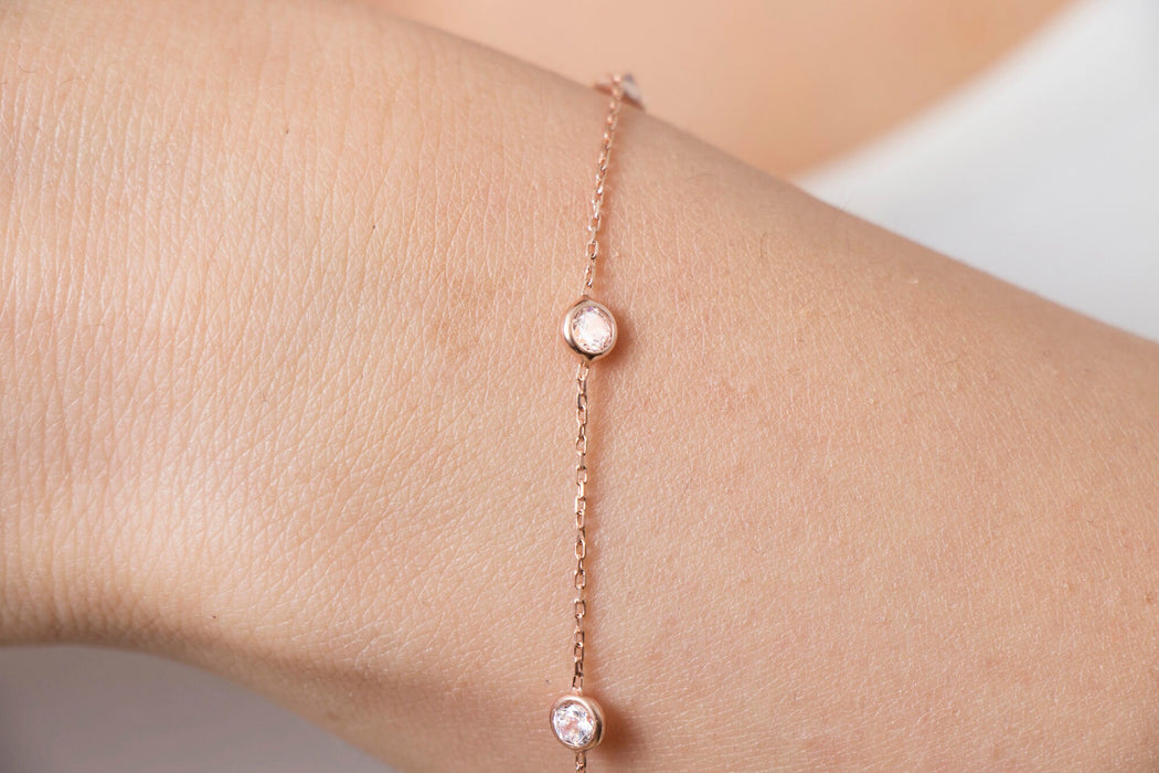 Dainty CZ Station Bracelet