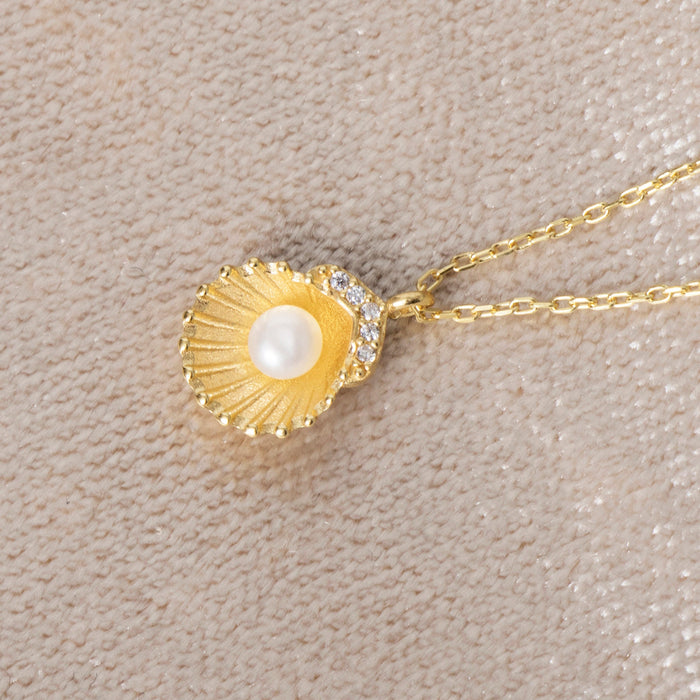 Gold Vermeil Pearl Shell Necklace