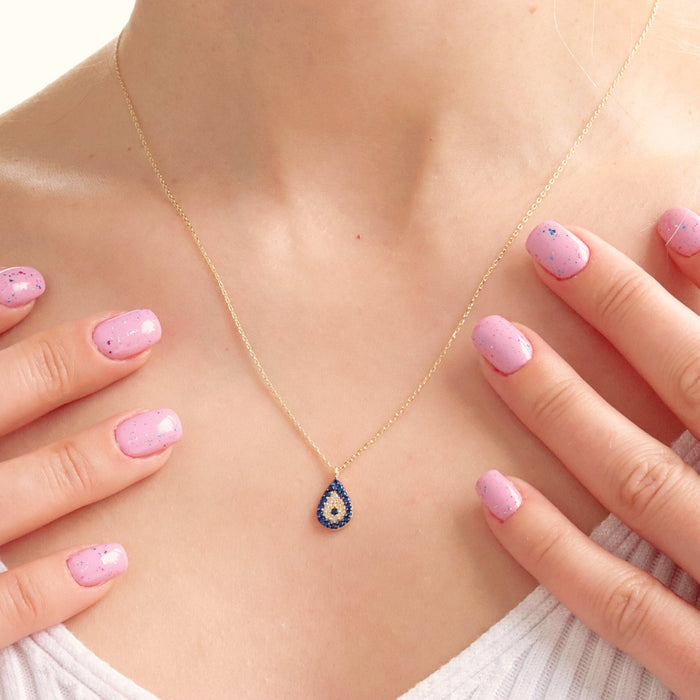 14K Gold Evil Eye Necklace