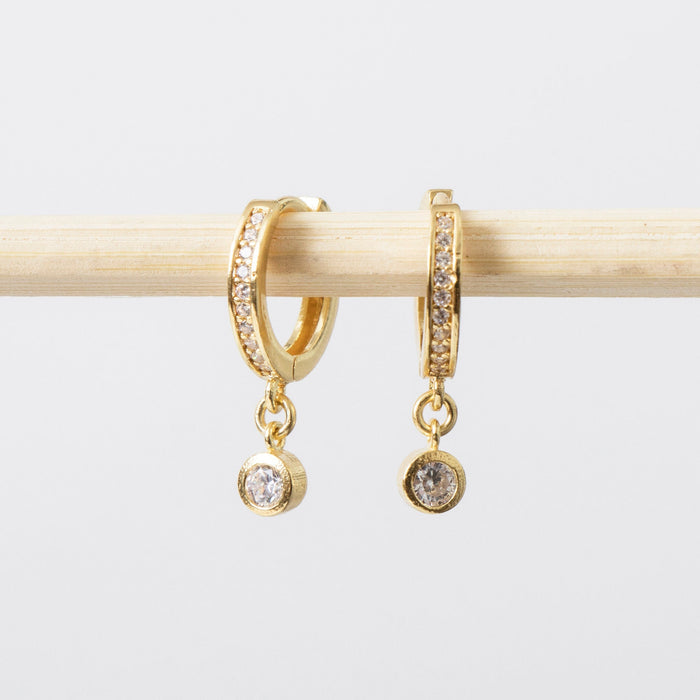 Dainty CZ Huggie Hoop Earrings