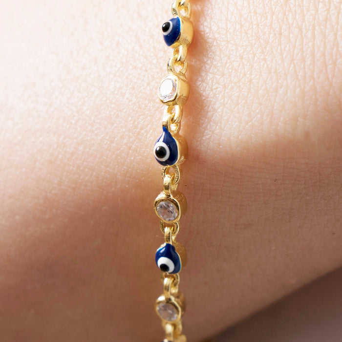 Gold-Filled Evil Eye Tennis Bracelet