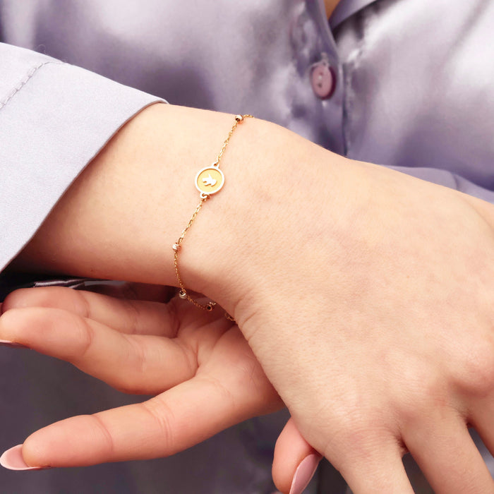 14k Gold Guardian Angel Bracelet