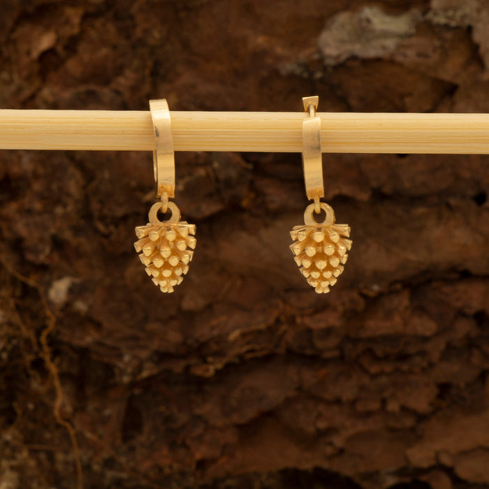 Gold Pinecone Earrings