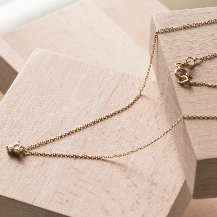 14K Solid Gold Trio Necklace