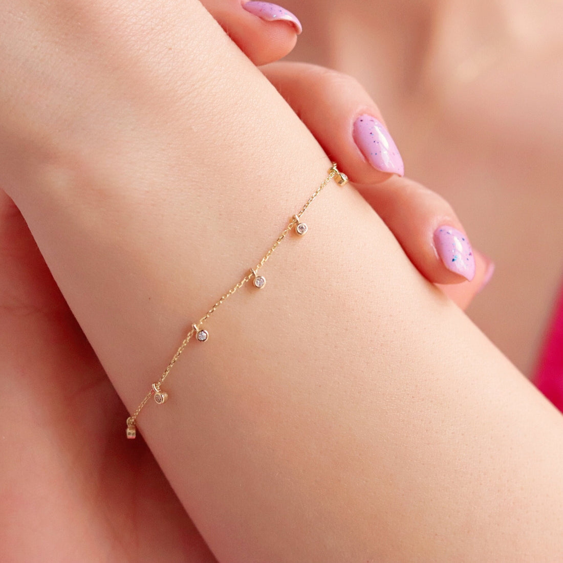 Delicate 14k Gold Ball Chain Bracelet