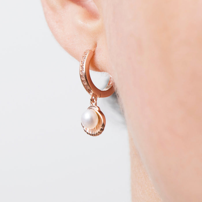 Elegant Freshwater Pearl Hoop Earrings