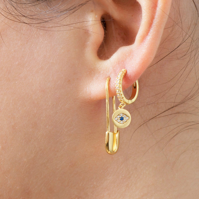Safety Pin Hoop Earrings