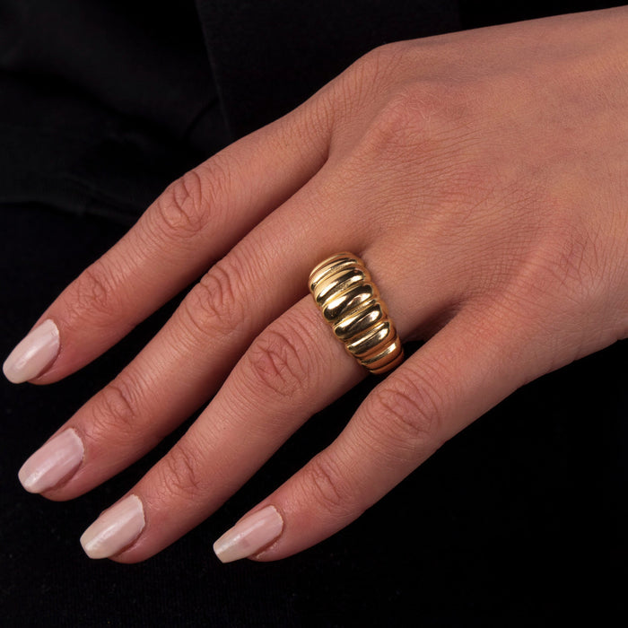 Chunky Croissant Dome Ring