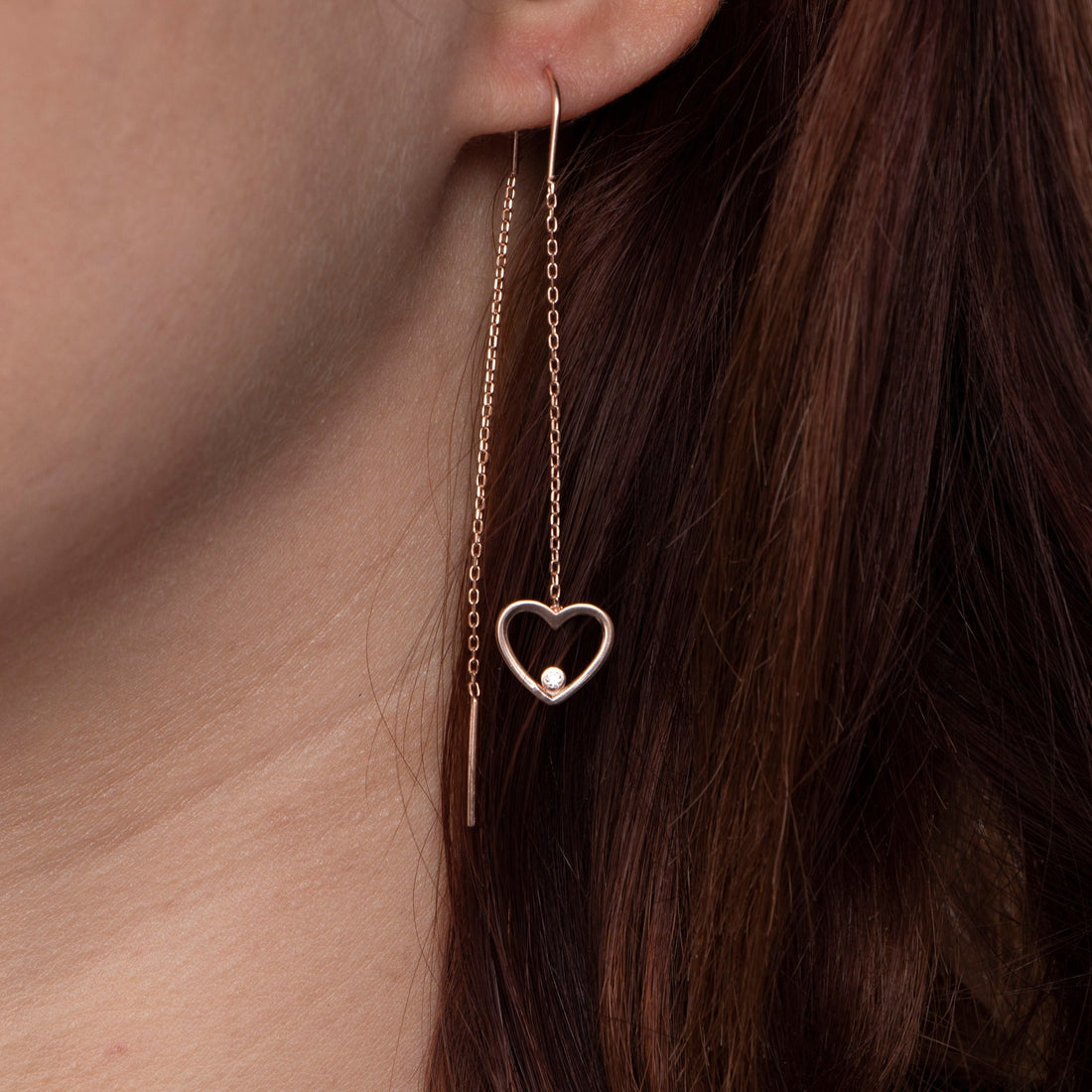 Heart Threader Earrings