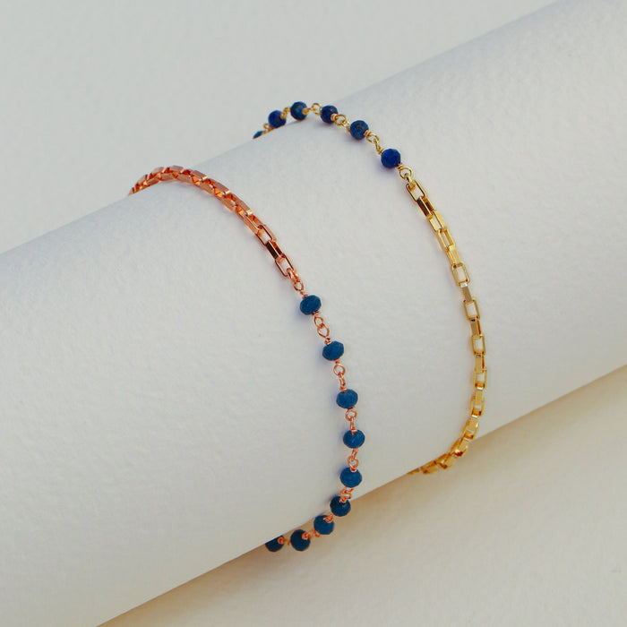 Gold Lapis Lazuli Bracelet