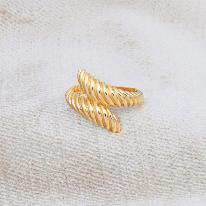 14k Solid Gold Croissant Dome Ring