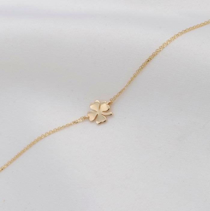 14k Gold Four Leaf Clover Bracelet