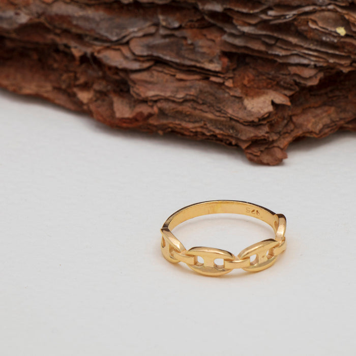14k Gold Vermeil Chain Ring