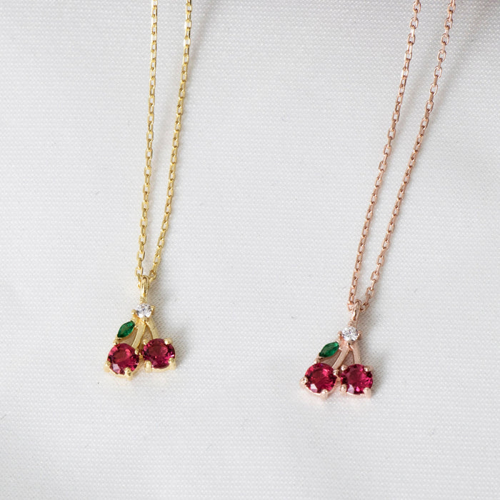 Dainty Cherry Pendant Necklace