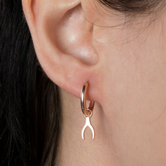 Dainty Wishbone Hoop Earrings