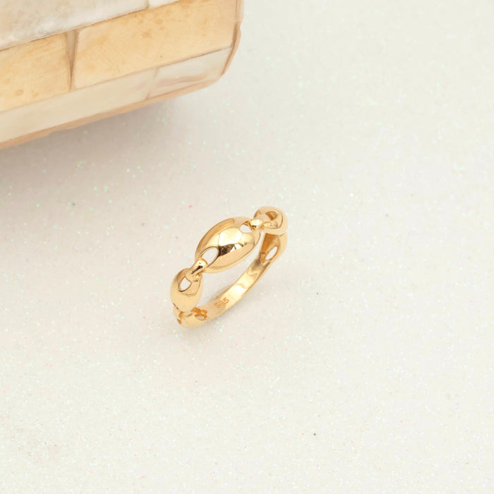 14K Solid Gold Chain Ring