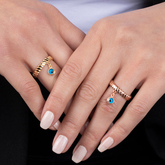 14k Gold Vermeil Evil Eye Ring