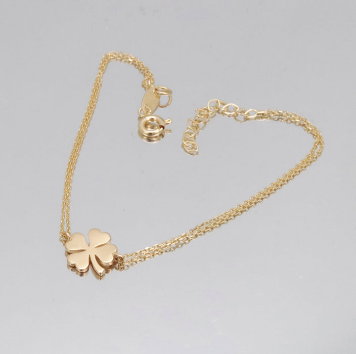 14k Gold Four Leaf Clover Bracelet