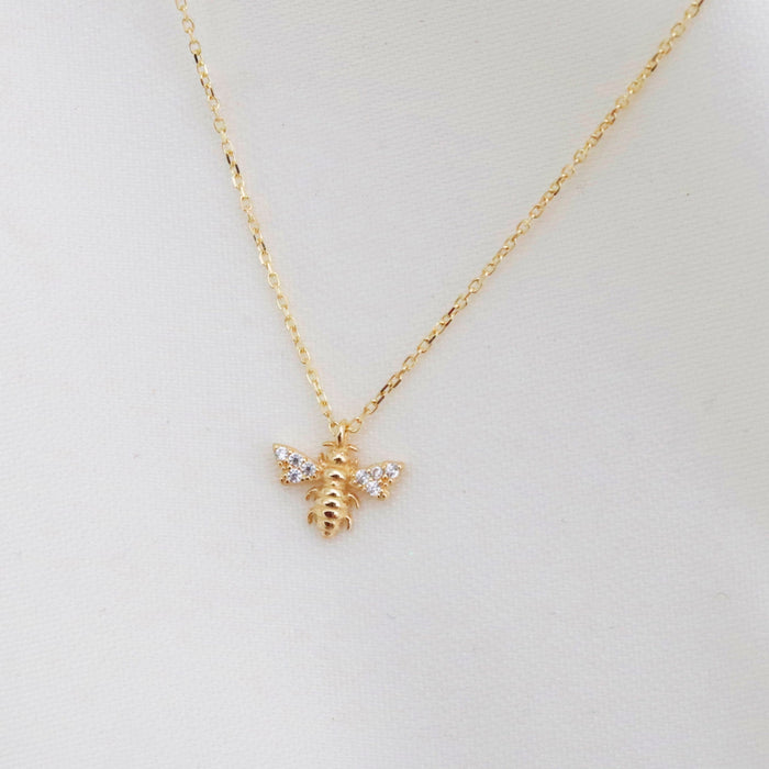 14k Gold Honey Bee Pendant